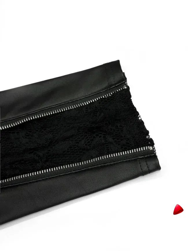 Pantalon Simili Cuir Travesti Dentelle Taille Haute — galerie