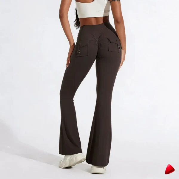 Pantalon Évasé Travesti Yoga Taille Haute Poches — galerie