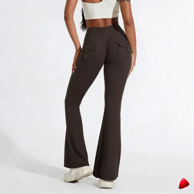 Pantalon Évasé Travesti Yoga Taille Haute Poches — galerie