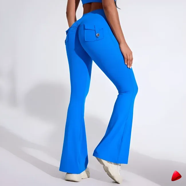 Pantalon Évasé Travesti Yoga Taille Haute Poches — galerie