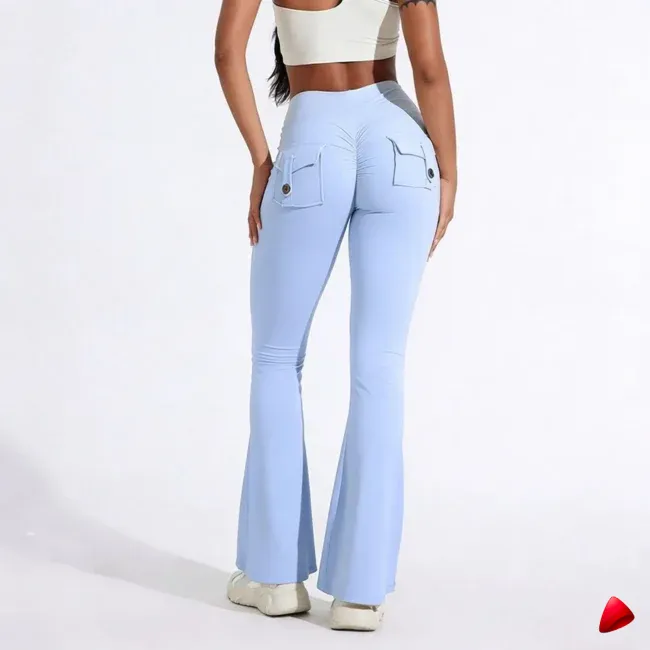 Pantalon Évasé Travesti Yoga Taille Haute Poches — galerie