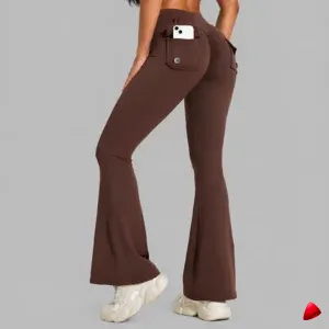 Pantalon Évasé Travesti Yoga Taille Haute Poches — image principale