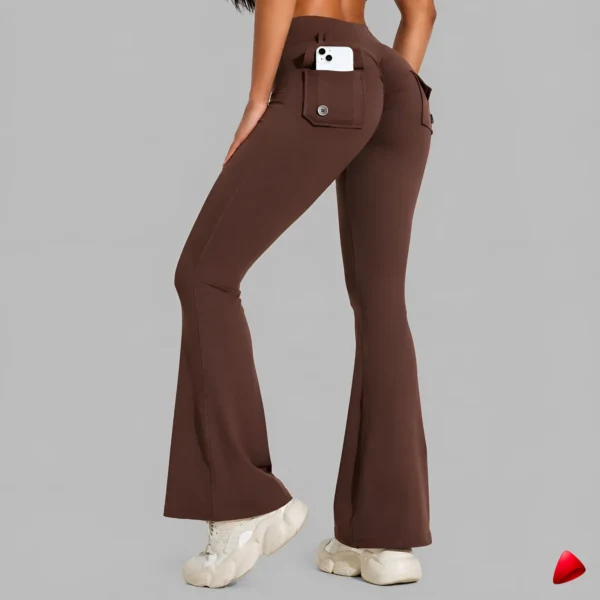 Pantalon Évasé Travesti Yoga Taille Haute Poches — image principale