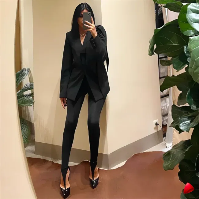 Pantalon Skinny Y2K Travesti Glitter Taille Haute — galerie