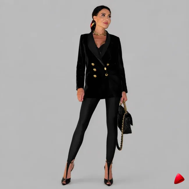 Pantalon Skinny Y2K Travesti Glitter Taille Haute — image principale