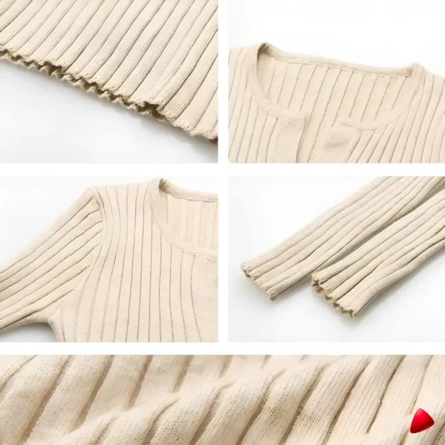 Pull V-Neck Base Travesti Slim Côtelé Layer — galerie