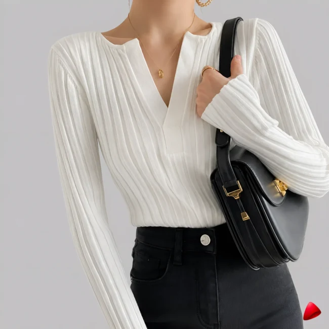 pull-base-layer-travesti-main Pull V-Neck Base Travesti Slim Côtelé Layer — image principale