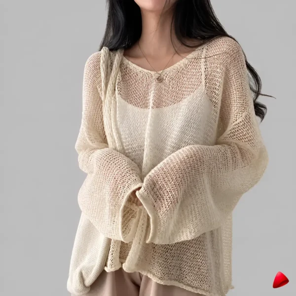 Pull Maille Lazy Travesti Oversize Ajouré — image principale