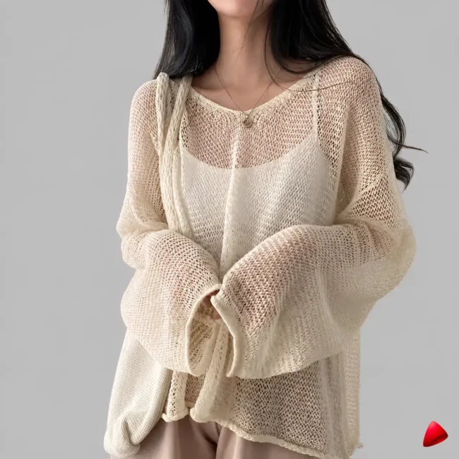 Pull Maille Lazy Travesti Oversize Ajouré — image principale