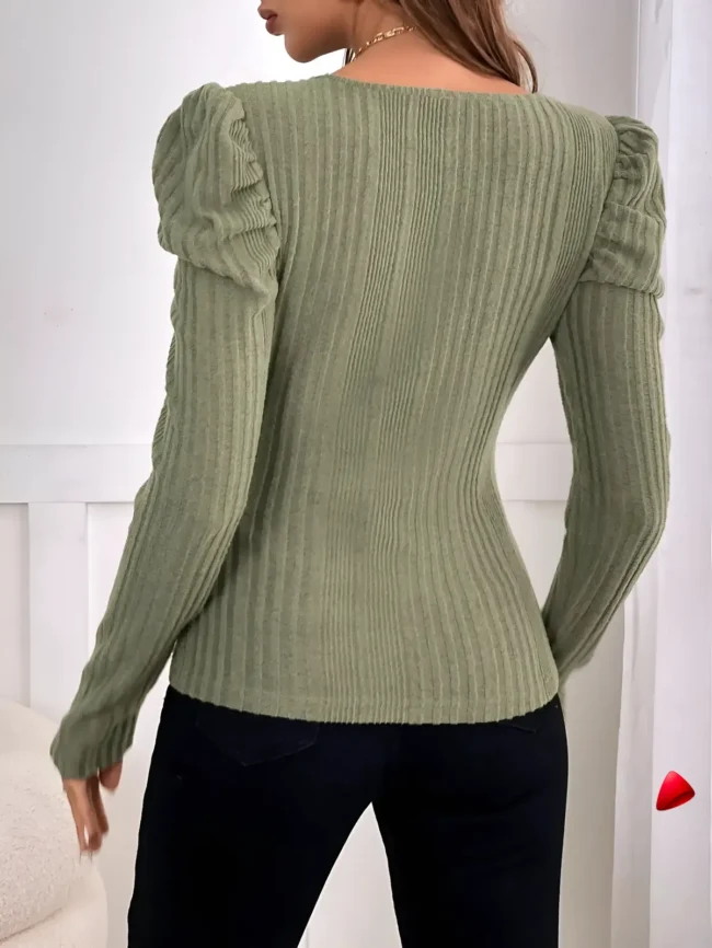 Pull V Manches Bouffantes Travesti Slim Base — galerie