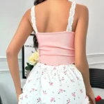 Ensemble Pyjama Cami Dentelle V-Neck Travesti — galerie