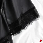 Ensemble Pyjama Satin Dentelle 4 Pièces Travesti Kimono — galerie