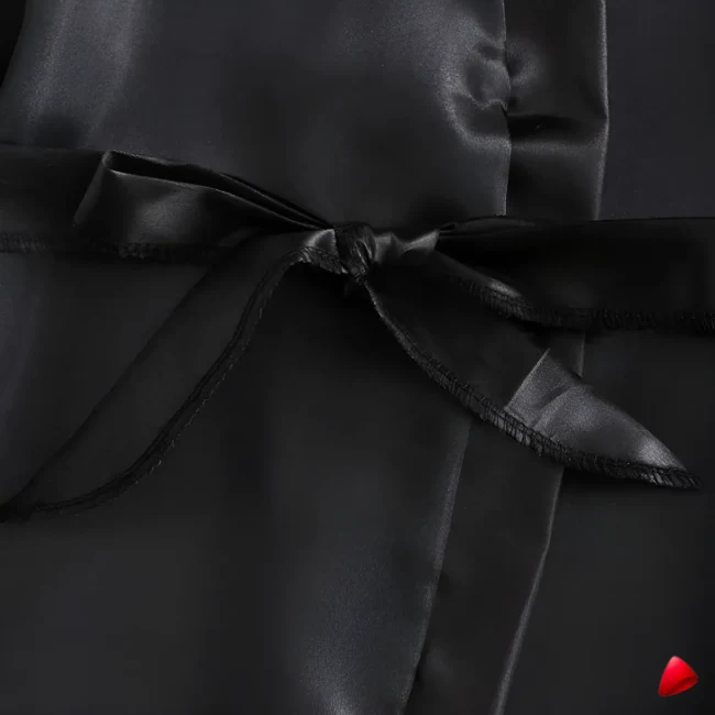 Ensemble Pyjama Satin Dentelle 4 Pièces Travesti Kimono — galerie