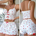 Ensemble Pyjama Travesti Cami Volants Côtelé Imprimé - galerie