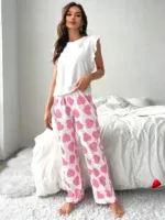 Ensemble Pyjama Travesti Coeurs T-shirt + Pantalon Long — galerie