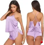 Ensemble Pyjama Travesti Tank Dentelle V-Neck + Short — galerie
