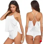 Ensemble Pyjama Travesti Tank Dentelle V-Neck + Short — galerie