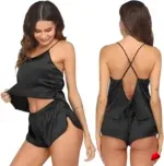 Ensemble Pyjama Travesti Tank Dentelle V-Neck + Short — galerie