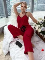 Ensemble Pyjama Travesti Ice Silk Cami + Pantalon Fluide — galerie