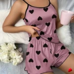Ensemble Pyjama Cami Coeurs Travesti 2 Pièces Ice Silk — galerie