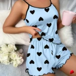 Ensemble Pyjama Cami Coeurs Travesti 2 Pièces Ice Silk — galerie