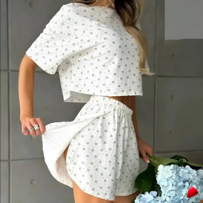 Ensemble Pyjama Travesti Sexy Hollow Split Shorts — galerie