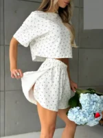 Ensemble Pyjama Travesti Sexy Hollow Split Shorts — galerie