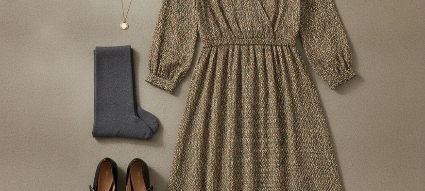 Tenue complète autour d'une robe avec collants et talons - Amenzia