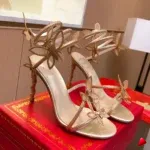 Sandale Travesti Luxe Cristaux Papillon Talon Aiguille - galerie