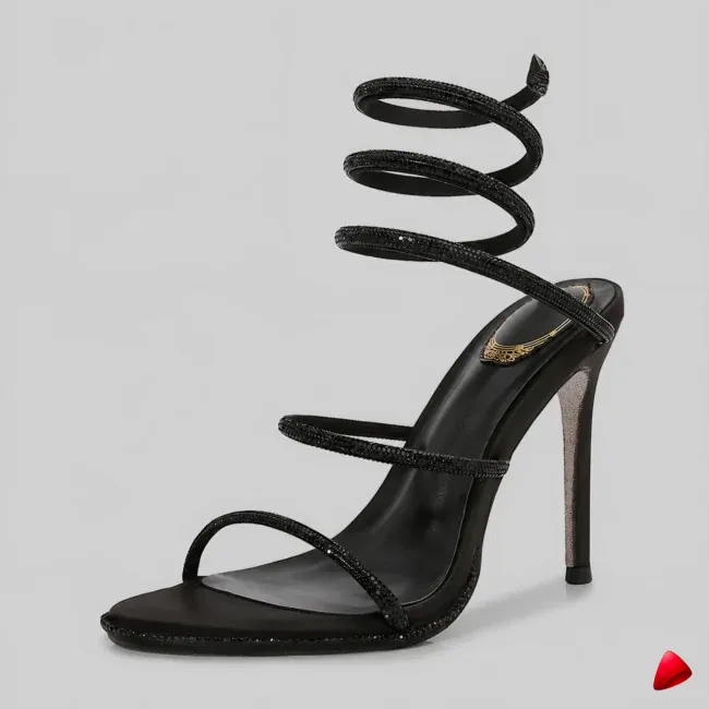 Sandale Travesti Gladiateur Cristal Ficelle Talon Aiguille - image principale