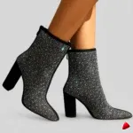 Sandale Travesti Paillettes Franges Bout Ouvert Plate Soiree - image principale