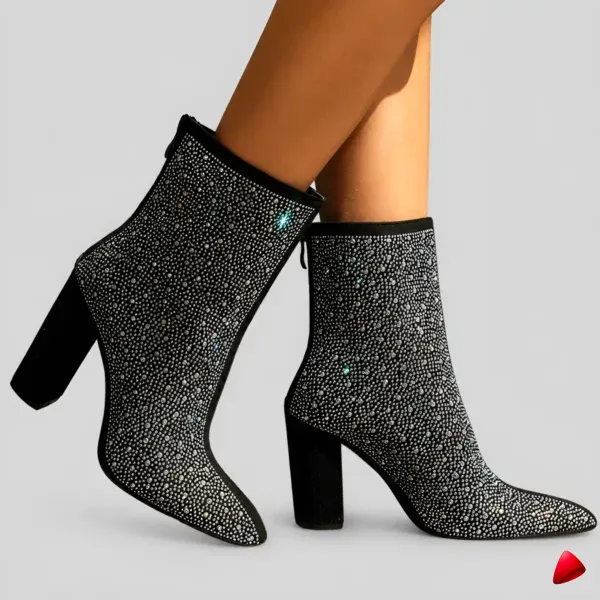 Sandale Travesti Paillettes Franges Bout Ouvert Plate Soiree - image principale