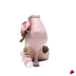 Sandale Travesti Princesse Fleurs Perles Talon Mi-Haut Grande Pointure - galerie