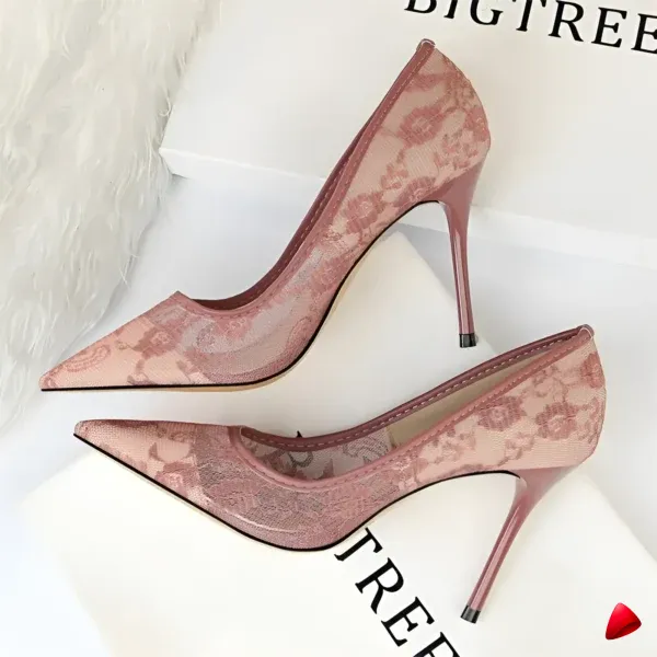 Slingback Travesti Pois Noeud Talon Bloc Bout Pointu — galerie