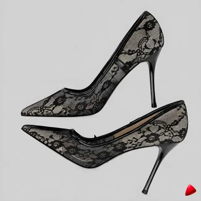 Slingback Travesti Pois Noeud Talon Bloc Bout Pointu — image principale