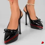 Slingback Travesti PVC Transparent Noeud Bout Pointu Multi Coloris — image principale