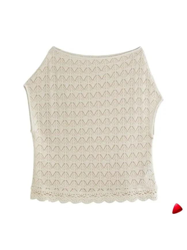 Top Crochet Travesti Bohémien Cropped Off-Shoulder — galerie