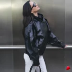 Veste Cuir Travesti Oversize Bomber Hiver — image principale