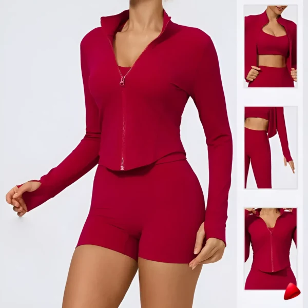 Veste Fitness Travesti Slim Zip Quick-Dry 6 Coloris — galerie