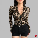 Veste Léopard Travesti Cropped Athletic Zip — image principale
