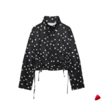 Veste Pois Travesti Col Haut Ruban Loose Polka — galerie