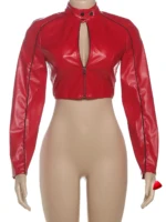 Veste Punk Travesti Crop Zip Turtleneck Stripe - galerie