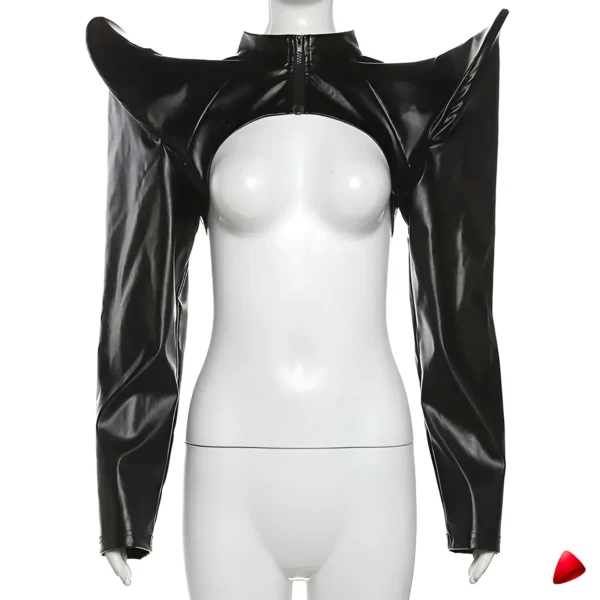 Veste Travesti Shoulder Pads Avant-Garde Mini Noir — galerie