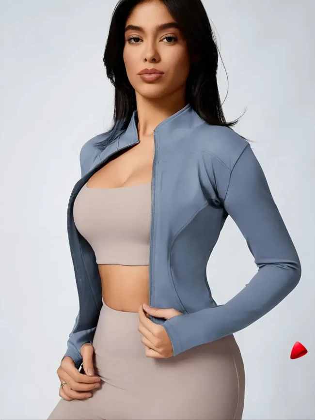 Veste Workout Travesti Slim Zip Quick-Dry 12 Coloris — galerie