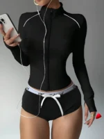 Veste Yoga Travesti Stand Collar Quick-Dry Zip - galerie