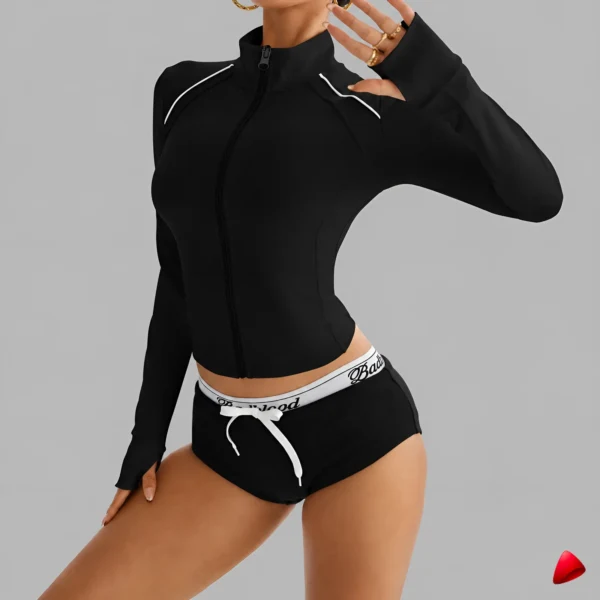 Veste Yoga Travesti Stand Collar Quick-Dry Zip — image principale