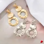 Boucles d'Oreilles Travesti Cercles Marteles Argent Clip — galerie
