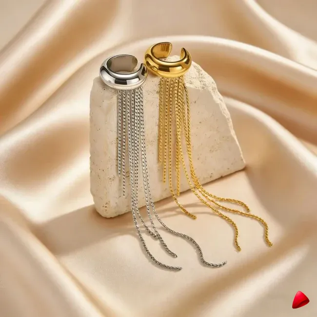 Boucles d'Oreilles Travesti Clip C Pampille Argent — galerie