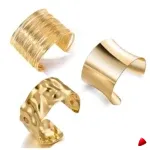 Bracelet Bras Travesti Manchettes 3 Pieces Or Irregulier — galerie