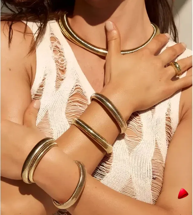 Bracelet Travesti Ensemble Bangle Acier Or 18k Set — galerie